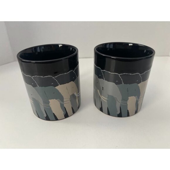 Set of 2 OTAGIRI Elephant Coffee Tea Mugs Cups Tuskers By T. Taylor Designed - Picture 2 of 6